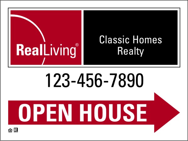 Enhanced Logo Open House Sign Panel, 4mm Corrugated Plastic 18"H X 24"W