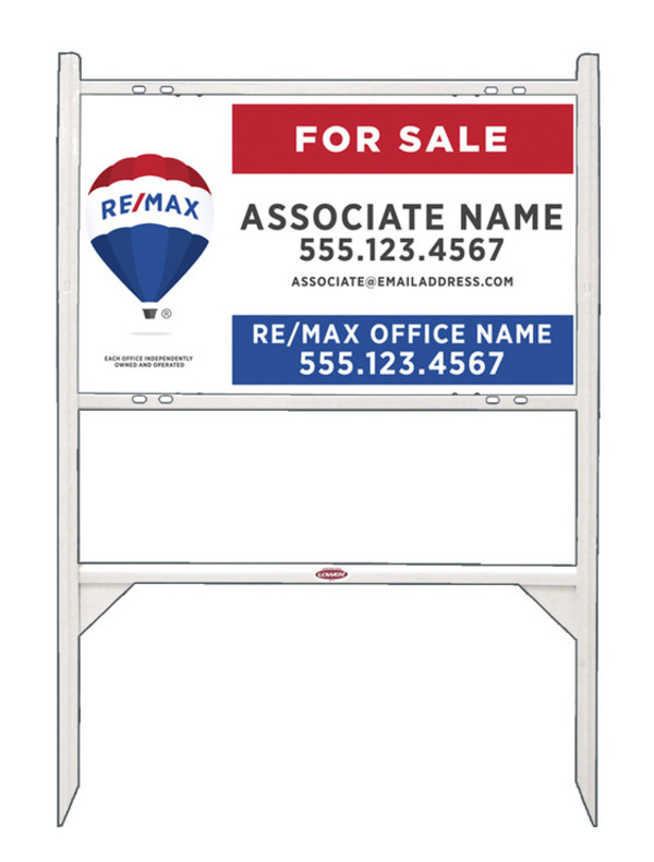Angle Iron White Frame And Sign Panel Unit, 18"H X 30"W