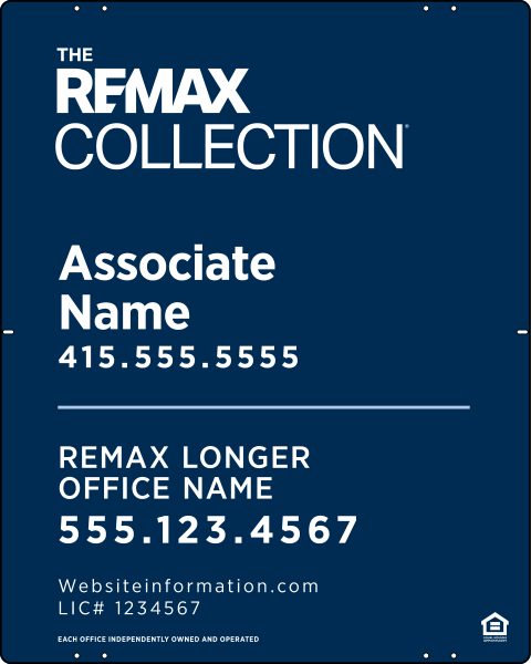 Collection Associate Name W/ License Number Sign Panel, 30"H X 24"W, Steel