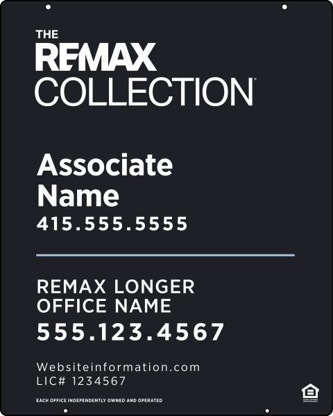 Collection Associate Name W/ License Number Hanging Sign Panel,  30"H X 24"W, Steel