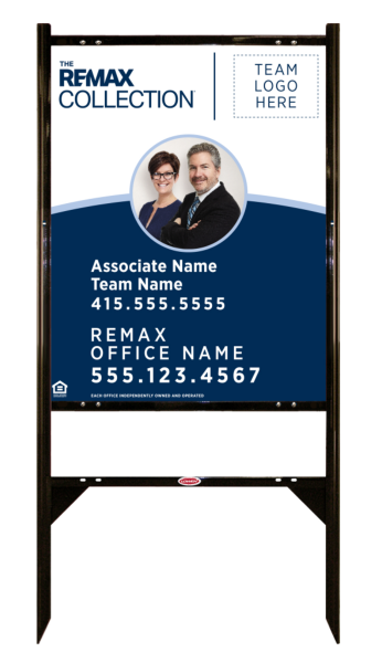 RE/MAX Angle Iron Frame and Collection Associate Name, Team Name w/ Photo & Logo Sign Unit,  30"h x 24"w, .040 Aluminum