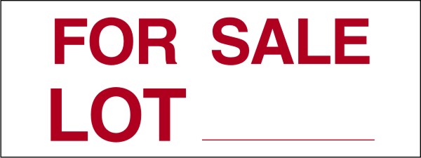 Independent Real Estate For Sale Lot Sign Panel, 4mm Corrugated Plastic 9"h x 24"w