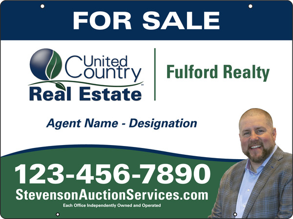 United Country Real Estate Hanging Photo Sign Panel, 18"h x 24"w, Steel