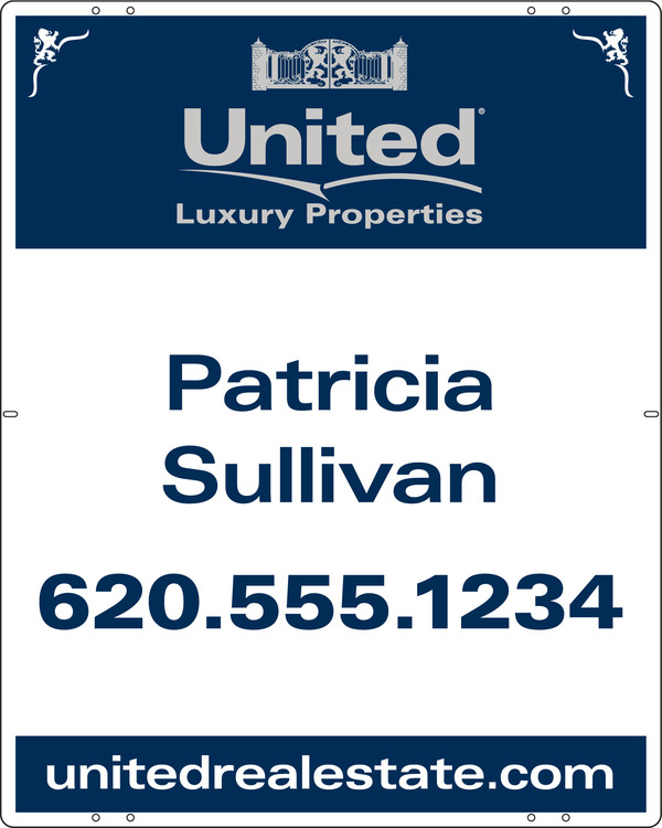 Agent Luxury Properties Sign Panel, 30"H X 24"W, Steel
