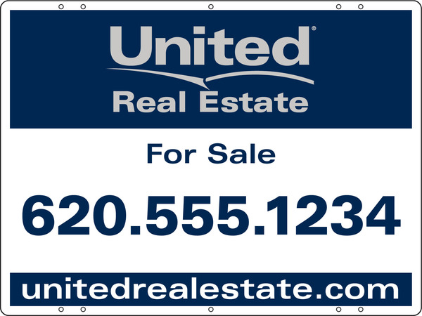 Real Estate For Sale Sign Panel, 24GA Steel, 18"H X 24"W