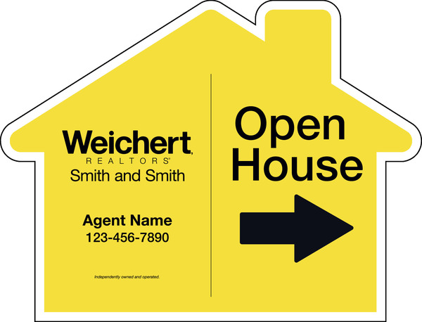 Agent Open House House Shape Sign Panel, 18"H X 24"W, 4mm