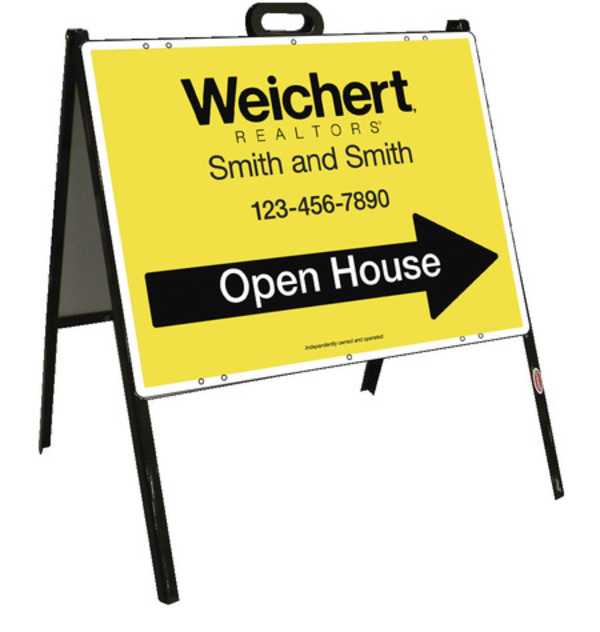 Open House A-Frame And Sign Panel Unit, 18"H X 24"W, Steel