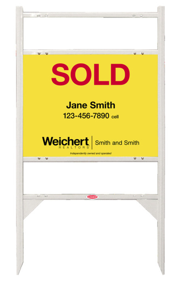 Angle Iron Frame And Agent Sign Panel Unit With 2 Rider Inserts, 18"H X 24"Wj, Steel