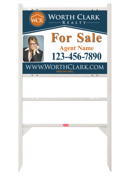 Angle Iron Frame W/ 1 Rider Insert And Reflective Photo Sign Panel Unit, 18"H X 24"W, Steel