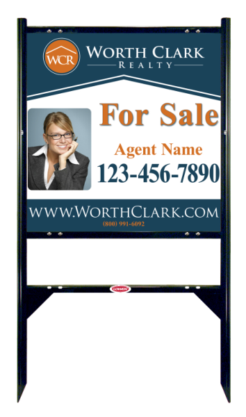 Angle Iron Frame W/ 1 Rider Insert And Reflective Photo Sign Panel Unit, 24"H X 24"W, Steel