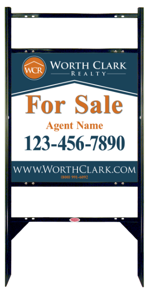 Angle Iron Frame W/ 2 Rider Inserts And Agent Sign Panel Unit, 24"H X 24"W, Steel