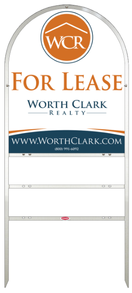 Arc Top Angle Iron Frame  W/ 2 Rider Inserts And Office Sign Panel Unit, 30"H X 24"W, Steel