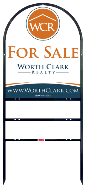 Arc Top Angle Iron Frame  W/ 2 Rider Inserts And Reflective Office Sign Panel Unit, 30"H X 24"W, Steel