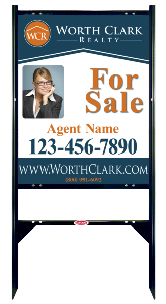 Angle Iron Frame W/ 1 Rider Inserts And Reflective Photo Sign Panel Unit, 30"H X 24"W, Steel