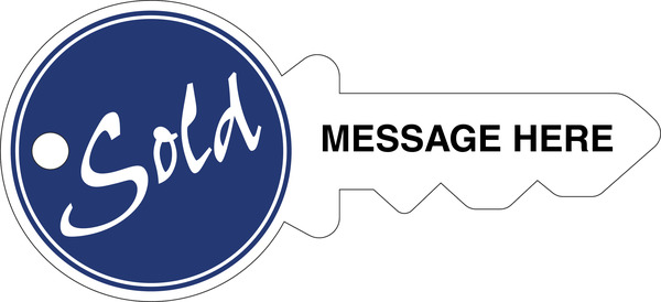 Key Shaped Sign Panel, 16h x 35w, 4mm Corrugated Plastic