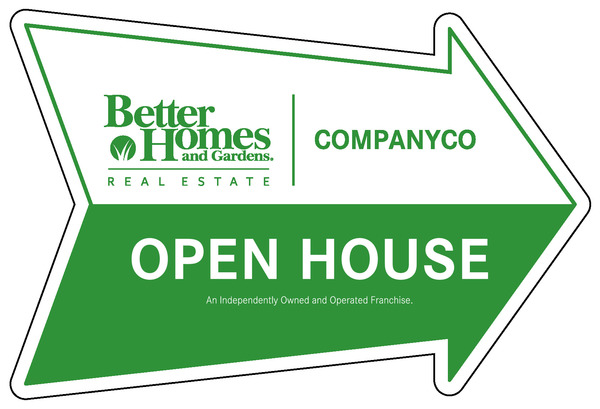 Open House Arrow sign Panel, 4mm Corrugated Plastic 18h x 24w