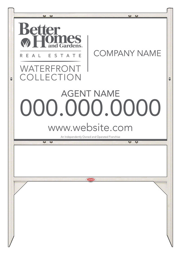 Waterfront Collection angle iron frame and agent panel unit, 24 GA steel 24h x 30w