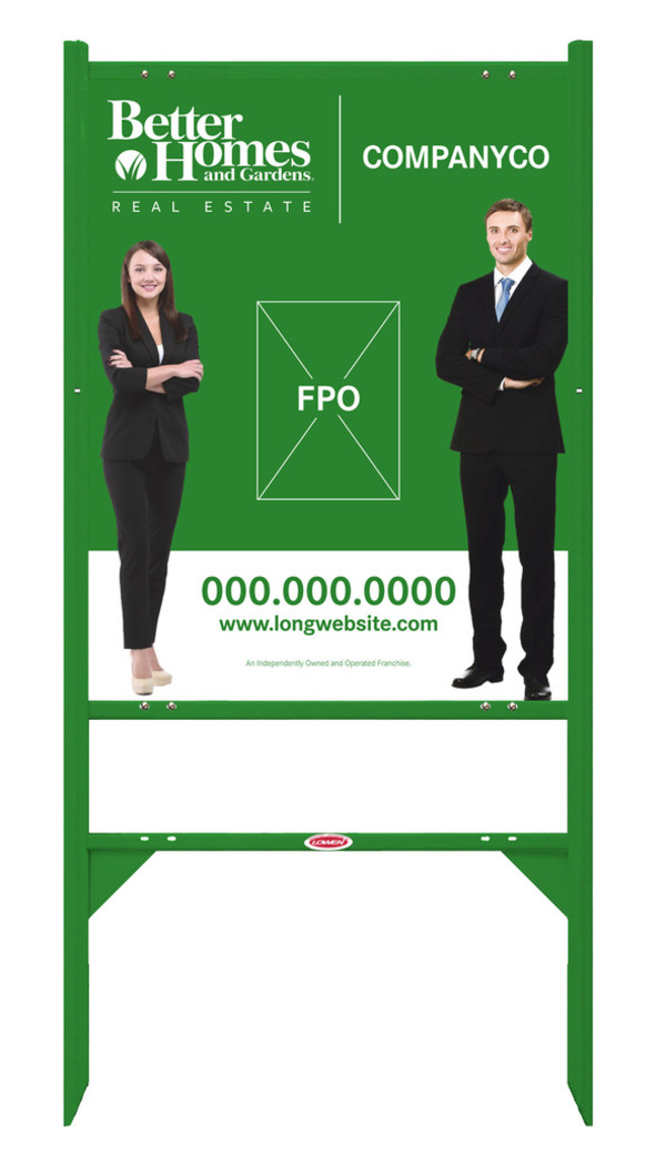 Angle Iron Frame and Sign Panel Unit, 30h x 24w, Green