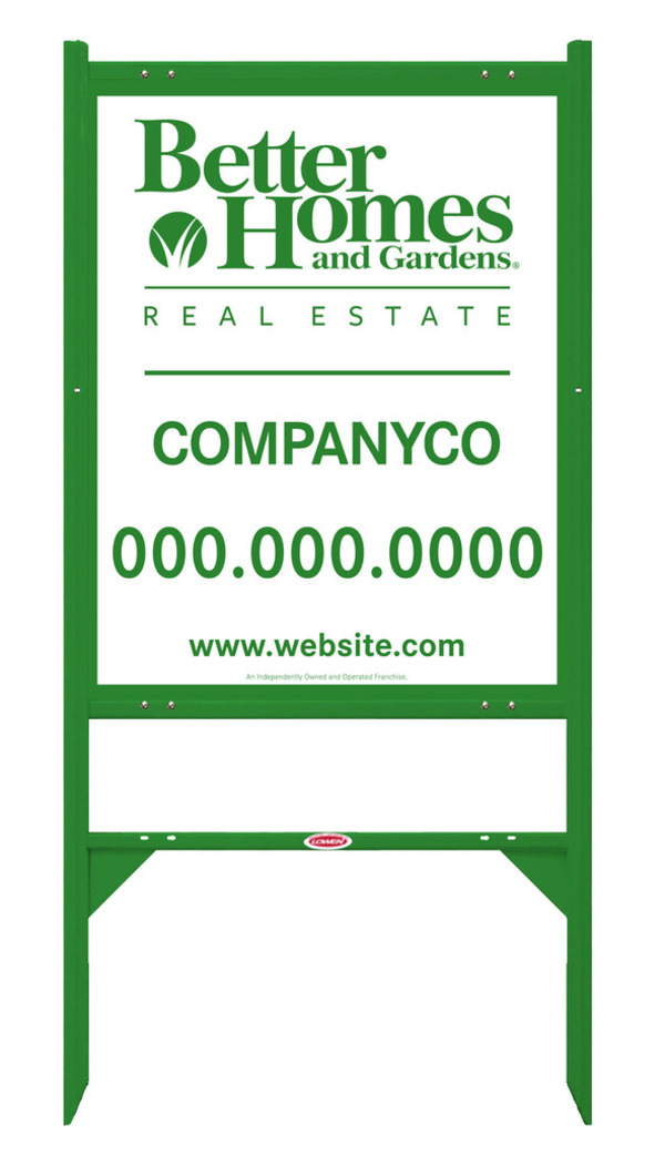 Angle Iron Frame and Sign Panel Unit, 30h x 24w, Green