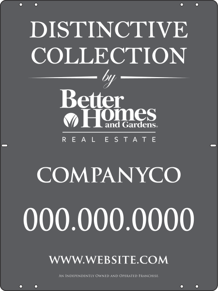 distinctive collection sign panel, 24 GA steel 24h x 18w