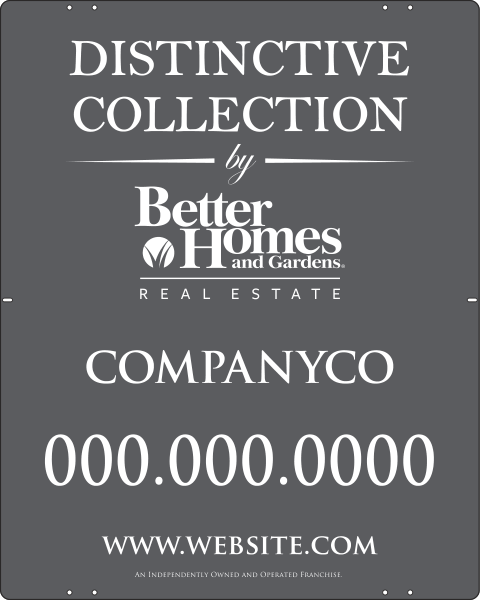 Distinctive Collection sign panel, 24 GA steel 30h x 24w