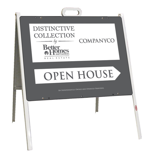 Distinctive Collection open house a-frame and sign panel unit, 24 GA steel 18h x 24w