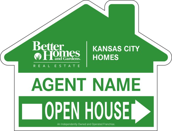 Directional AGENT OPEN HOUSE House Shape Panel, 18h x 24w, 4mm Corrugated