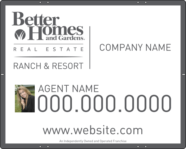 Ranch and Resort real estate photo panel, 24 GA steel 24h x 30w