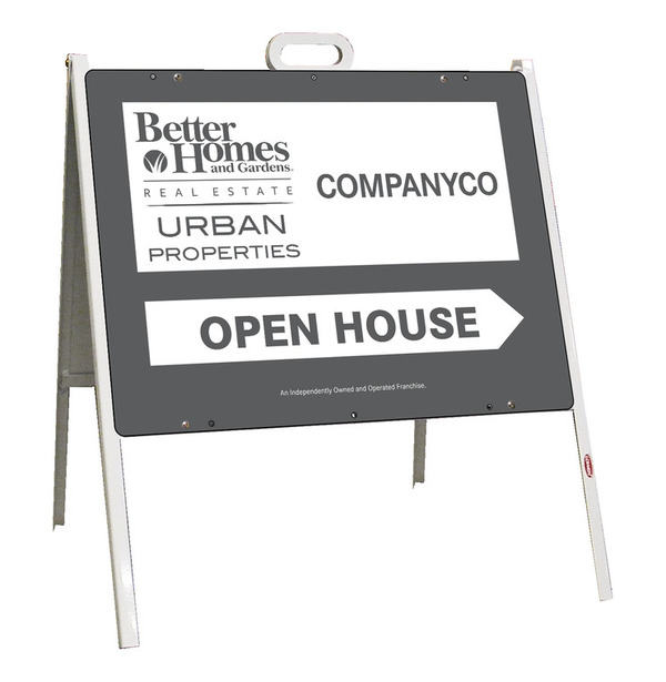 Urban Properties open house a-frame and sign panel unit, 24 GA steel 18h x 24w