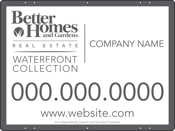 Waterfront Collection sign panel, 24 GA steel 18h x 24w