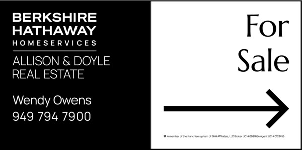 Agent For Sale Sign Panel, 12h x 24w, 4mm Corrugated Plastic