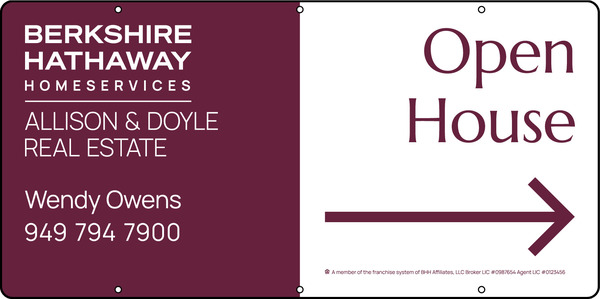 Agent Open House Sign Panel, 12h x 24w, Steel