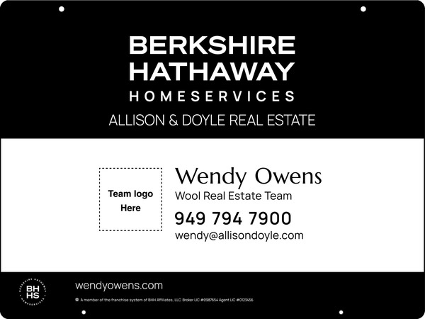 Hanging Team Logo Sign Panel, 18h x 24w, Steel