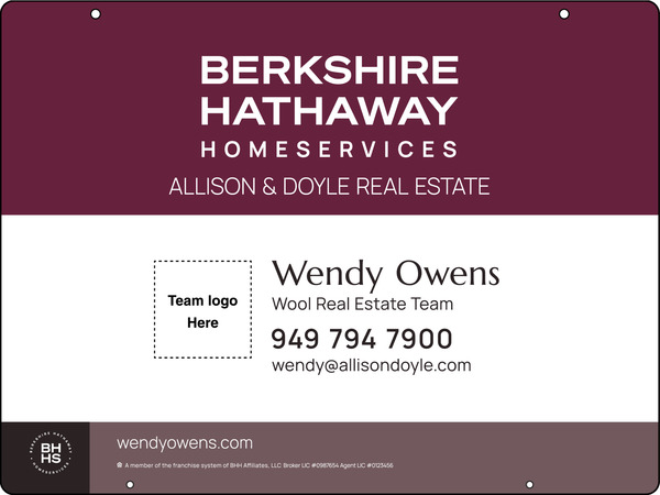 Hanging Team Logo Sign Panel, 18h x 24w, Steel