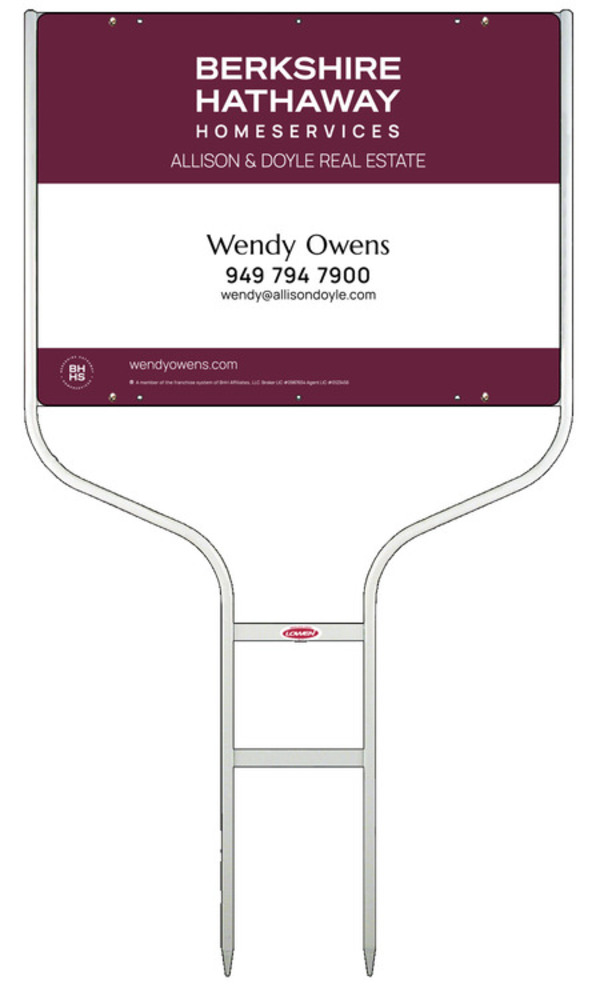 Round Rod Frame and Agent Sign Panel Unit, 18h x 24w, Steel