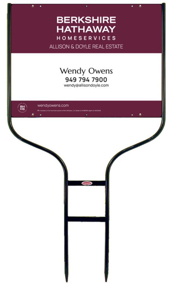 Round Rod Frame and Agent Sign Panel Unit, 18h x 24w, Steel