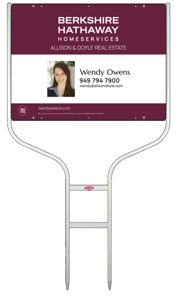 Round Rod Frame and Agent Photo Sign Panel Unit, 18h x 24w, Steel