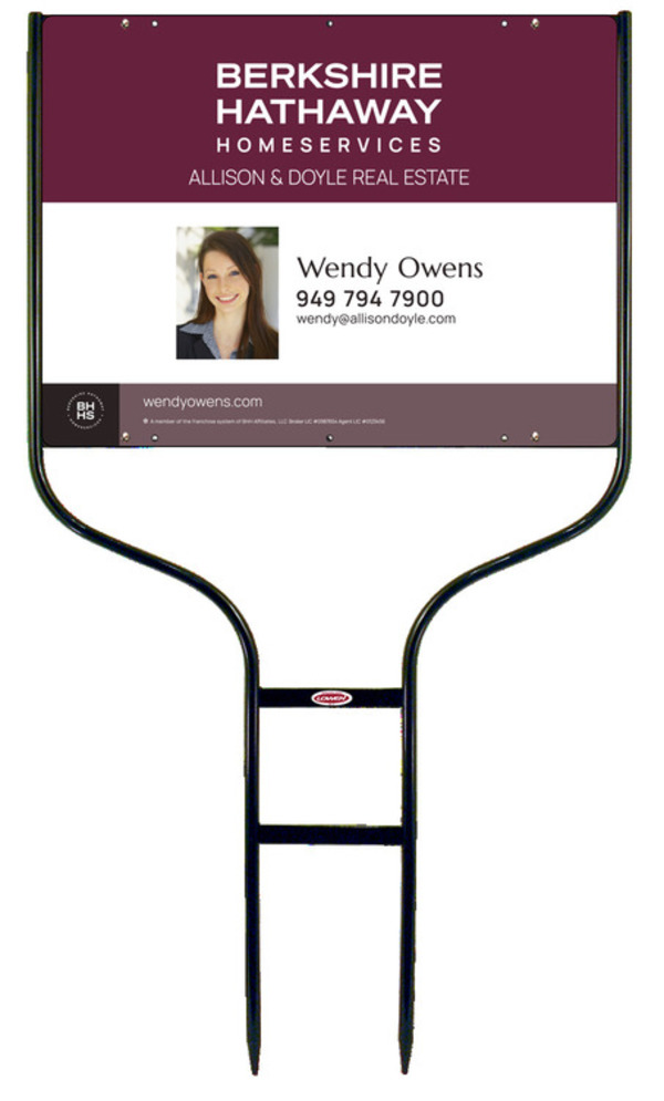 Round Rod Frame and Agent Photo Sign Panel Unit, 18h x 24w, Steel