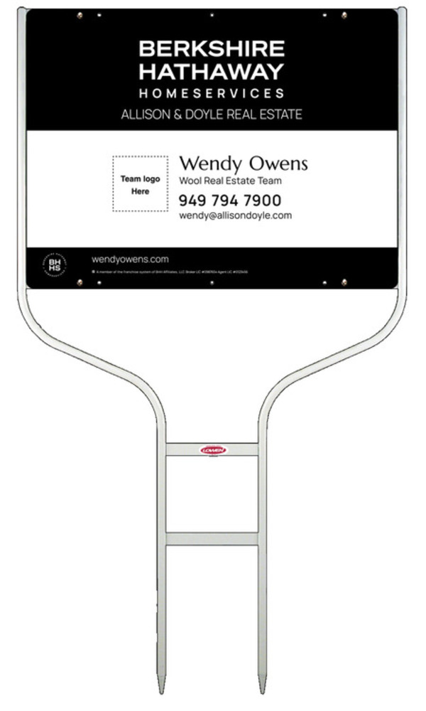 Round Rod Frame and Team Logo Sign Panel Unit, 18h x 24w, Steel