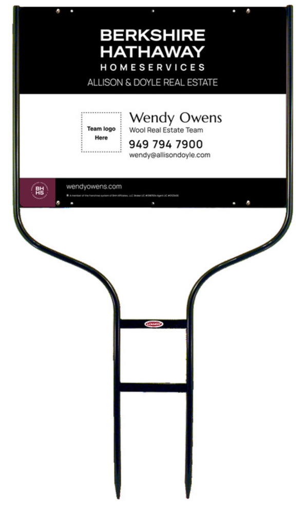 Round Rod Frame and Team Logo Sign Panel Unit, 18h x 24w, Steel