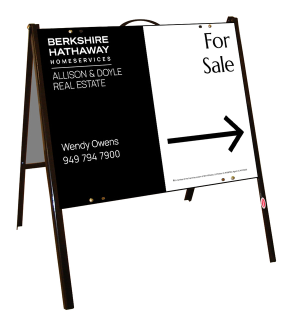A-Frame and Agent For Sale Sign Panel Unit, 18h x 24w, .050 Poly