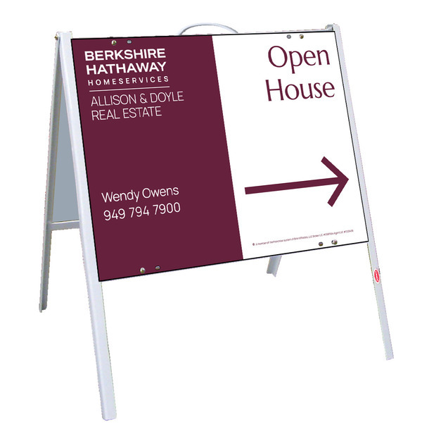 A-Frame and Agent Open House Sign Panel Unit, 18h x 24w, .050 Poly
