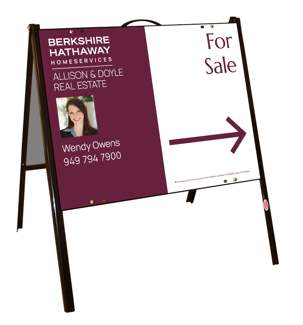 A-Frame and Agent Photo For Sale Sign Panel Unit, 18h x 24w, .050 Poly