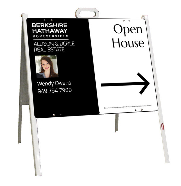 A-Frame and Agent Photo Open House Sign Panel Unit, 18h x 24w, Steel