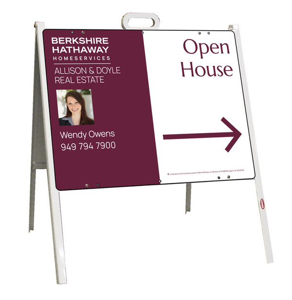 A-Frame and Agent Photo Open House Sign Panel Unit, 18h x 24w, Steel