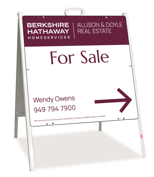 A-Frame and Agent For Sale Sign Panel Unit, 24h x 24w, Steel