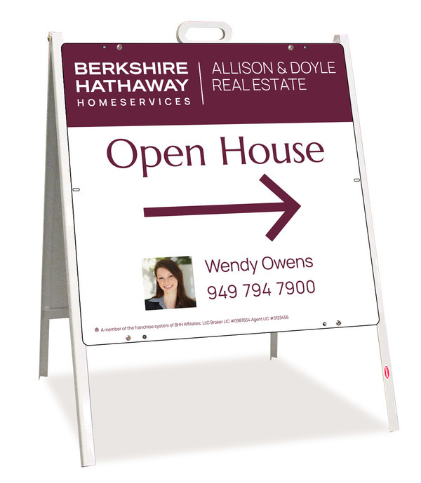 A-Frame and Agent Photo Open House Sign Panel Unit, 24h x 24w, Steel
