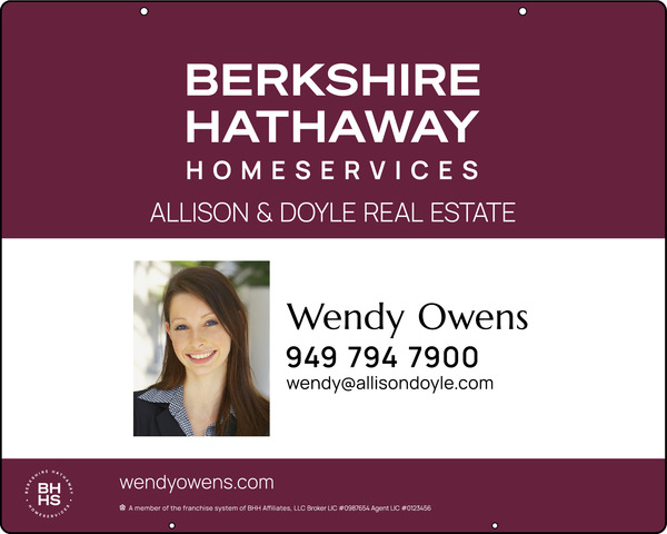 Hanging Agent Photo Sign Panel, 24h x 30w, Steel