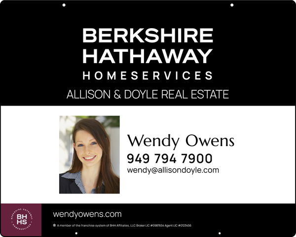 Hanging Agent Photo Sign Panel, 24h x 30w, Steel