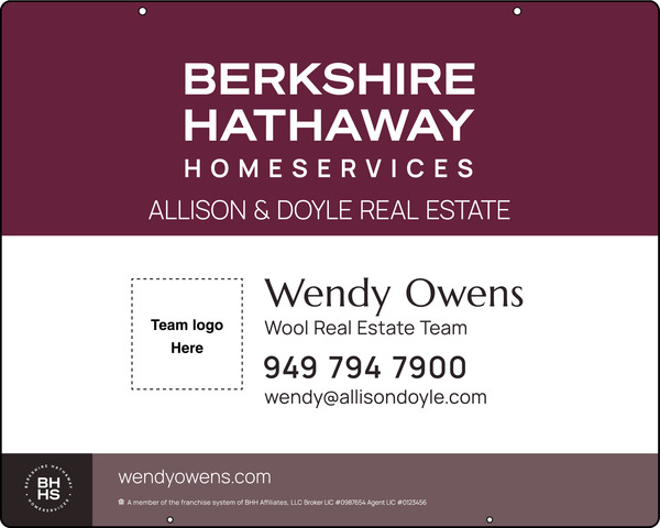 Hanging Team Logo Sign Panel, 24h x 30w, Steel